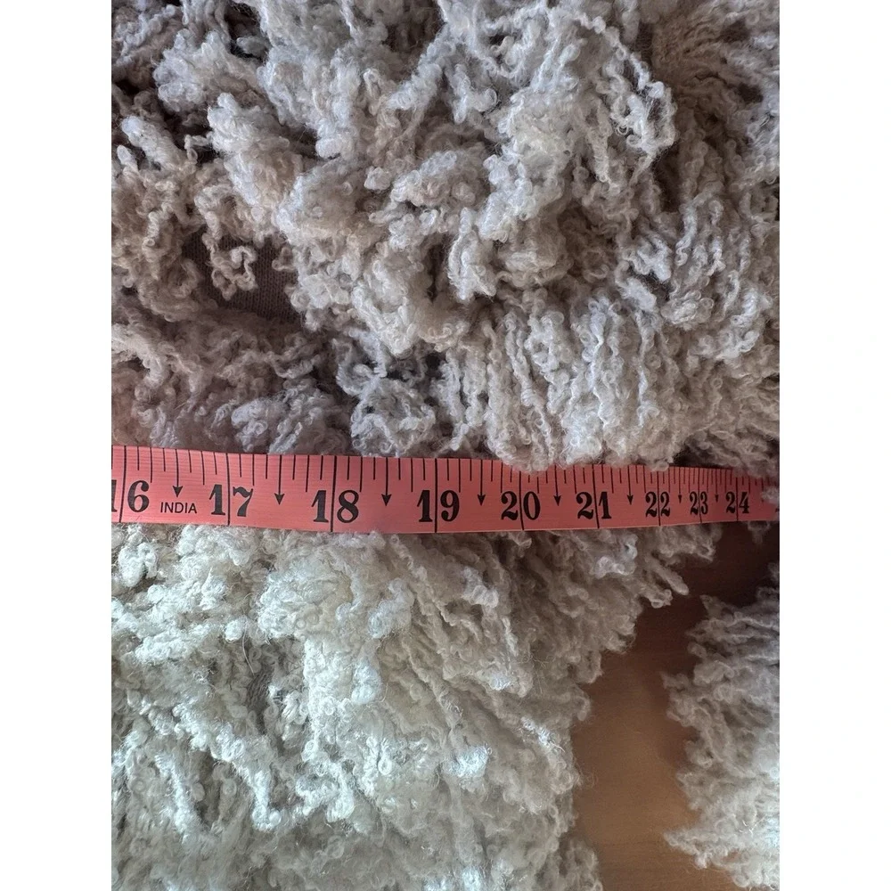 Lou & Grey Ivory Boho Wool Blend Shaggy Yarns Woman's Sz Medium Statement Jacket